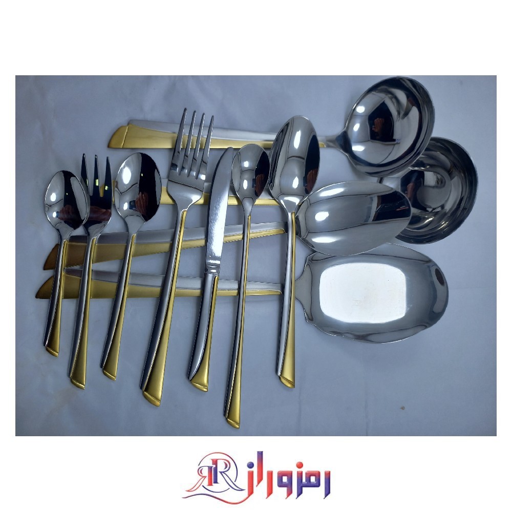 سرویس قاشق و چنگال 18 نفره 90 پارچه یونیک مدل ناخنی نیمه طلایی دهنه اروپایی ، خرید و قیمت سرویس قاشق و چنگال 18 نفره 90 پارچه یونیک مدل ناخنی نیمه طلایی دهنه اروپایی ، خوش رخ کیفیت بالا